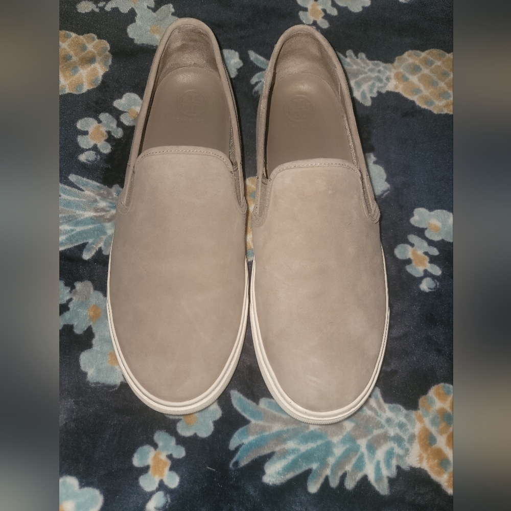 Tory burch suede slip ons